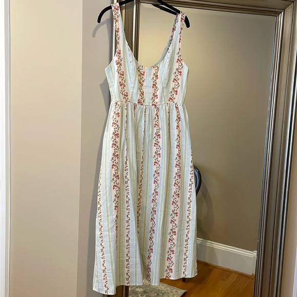 WeWoreWhat linen dress in gorgeous Victorian floral print. Wore once. - Picture 4 of 14